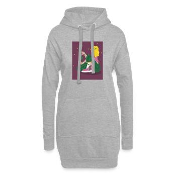 Fille de Noël avec des étoiles - Sweat-shirt à capuche long Femme - gris chiné - Devant