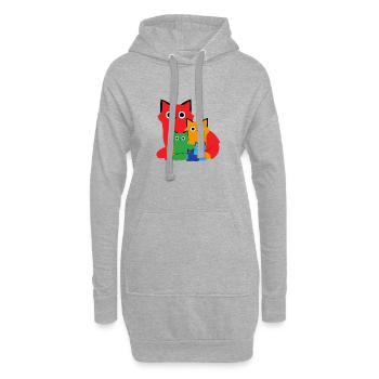 Family of Colorful and Playful Cats - Hoodie Dress - heather grey - Front