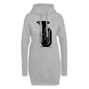Tuba Zeichnung - Hoodie-Kleid - Grau meliert - Vorne