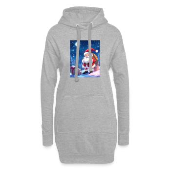 Weihnachts man mit Geschenke Sack - Hoodie-Kleid - Grau meliert - Vorne