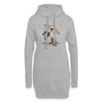 Rauhaardackel Dackel Japanischer Stile. Dackel - Hoodie-Kleid - Grau meliert - Vorne