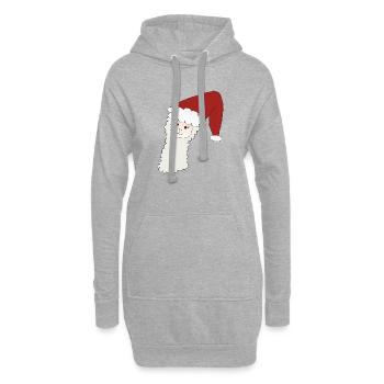 Weihnachtsalpaka - Hoodie-Kleid - Grau meliert - Vorne