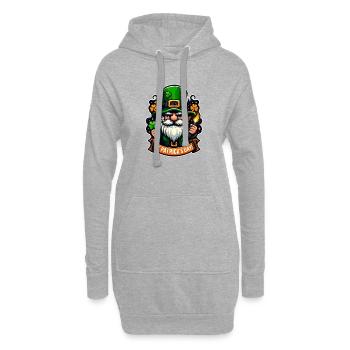 Lucky Gnome - Leprechaun de la Saint-Patrick - Sweat-shirt à capuche long Femme - gris chiné - Devant