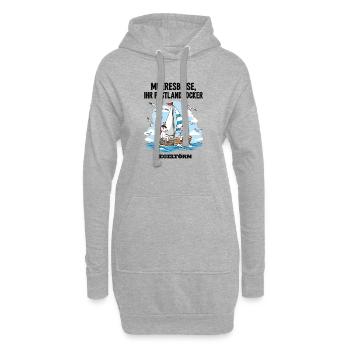 Einhorn-Segeltörn - Hoodie-Kleid - Grau meliert - Vorne