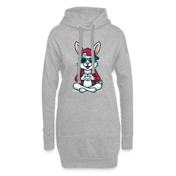 Chill Heart Bunny - Sweat-shirt à capuche long Femme - gris chiné - Devant