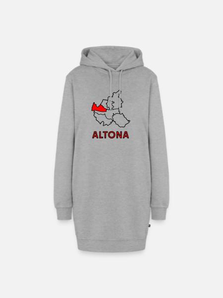 Altona, Stadtteil in Hamburg - Hoodie-Kleid - Grau meliert