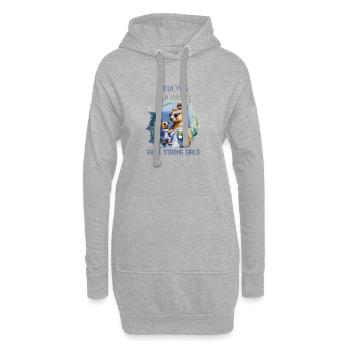Strong Moms Raise Strong Girls - Hoodie-Kleid - Grau meliert - Vorne