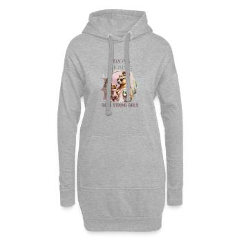 Strong Moms Raise Strong Girls – Calm Motherhood D - Hoodie-Kleid - Grau meliert - Vorne