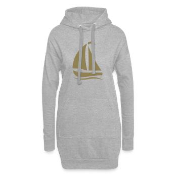 Minimalistische Segelboot Silhouette Nordsee  - Hoodie-Kleid - Grau meliert - Vorne