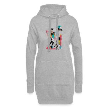 Basket-ball - Sweat-shirt à capuche long Femme - gris chiné - Devant