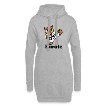 Karate Eule - Hoodie-Kleid - Grau meliert - Vorne