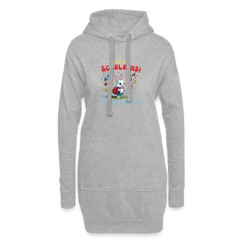 Mignon lapin de rentrée scolaire avec des lettres - Sweat-shirt à capuche long Femme - gris chiné - Devant