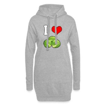 Ich Liebe Rosenkohl - Hoodie-Kleid - Grau meliert - Vorne