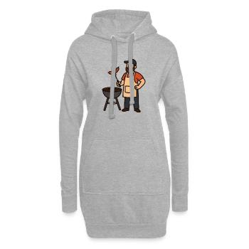 Gemütlicher Grillabend mit BamBam - Hoodie-Kleid - Grau meliert - Vorne