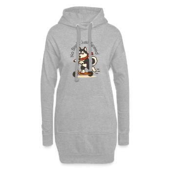Sassy Husky auf Scooter Art - Hoodie-Kleid - Grau meliert - Vorne