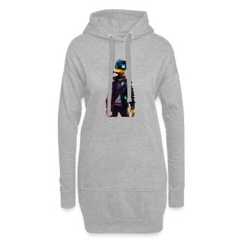 Cyber Pato Duck Digitales Design - Hoodie-Kleid - Grau meliert - Vorne