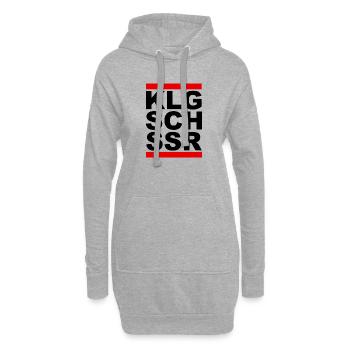 KLGSCHSSR - Klugscheisser - Besserwisser - Hoodie-Kleid - Grau meliert - Vorne
