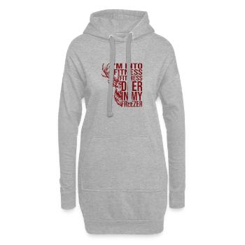 Jäger Spruch Fitness Reh - Hoodie-Kleid - Grau meliert - Vorne