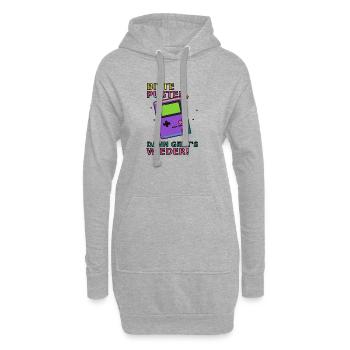 Dicton de jeu rétro avec appareil de jeu portable Jeux vidéo - Sweat-shirt à capuche long Femme - gris chiné - Devant