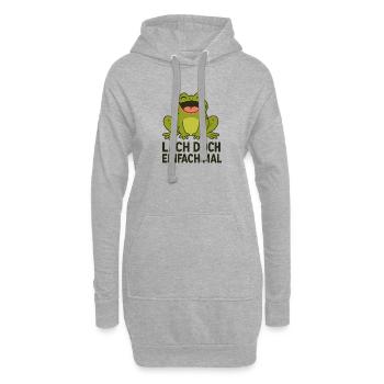 Lachender Frosch lustiger Spruch Tiere Design  - Hoodie-Kleid - Grau meliert - Vorne