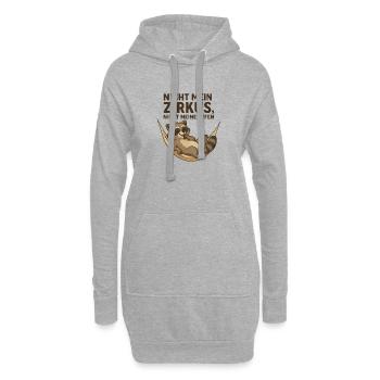 Waschbär Design Hängematte Zirkus lustige Sprüche  - Hoodie-Kleid - Grau meliert - Vorne