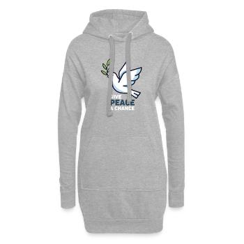 Friedenstaube "Give Peace a Chance" - Hoodie-Kleid - Grau meliert - Vorne