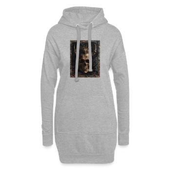 Crâne de démon doré - Sweat-shirt à capuche long Femme - gris chiné - Devant