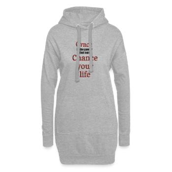La grâce a le pouvoir de changer votre vie - Sweat-shirt à capuche long Femme - gris chiné - Devant