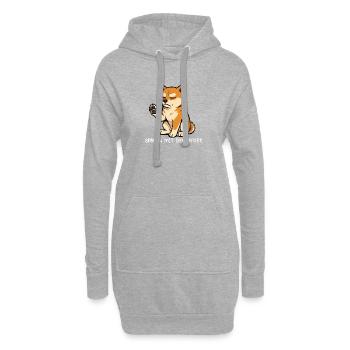 Parlez au propriétaire de Paw Shiba Inu Shiba - Sweat-shirt à capuche long Femme - gris chiné - Devant