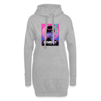 Vaporwave Femboy mit Glitch-Style - Hoodie-Kleid - Grau meliert - Vorne