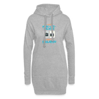 Mon équilibre travail-vie personnelle : travail et sommeil - Sweat-shirt à capuche long Femme - gris chiné - Devant