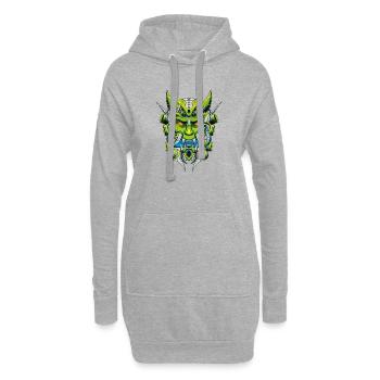 Japanischer Oni-Dämon - Hoodie-Kleid - Grau meliert - Vorne