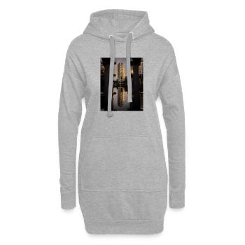 Coincé entre les boulons - Sweat-shirt à capuche long Femme - gris chiné - Devant