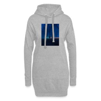 Einsame Bank im nebligen Park - Hoodie-Kleid - Grau meliert - Vorne