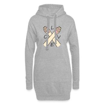 Croisement des pattes du cœur - Sweat-shirt à capuche long Femme - gris chiné - Devant
