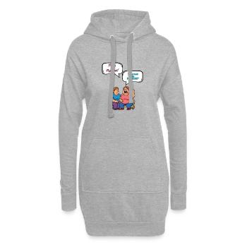 Pizza Streit Cartoon Pepperoni - Hoodie-Kleid - Grau meliert - Vorne