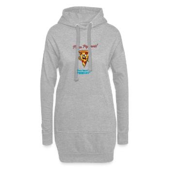 Pizza Pepperoni Tranche en Colère - Sweat-shirt à capuche long Femme - gris chiné - Devant
