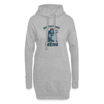 Bevor du Fragst Nein Hippo - Hoodie-Kleid - Grau meliert - Vorne