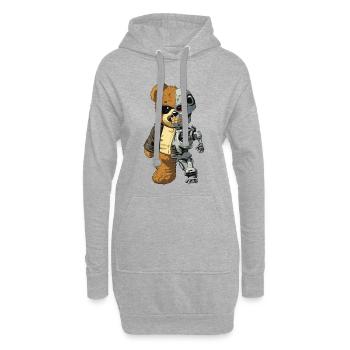 Ours Robot Cyborg - Sweat-shirt à capuche long Femme - gris chiné - Devant