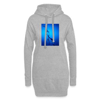 Blue Backlit Water Abstract - Hoodie Dress - heather grey - Front