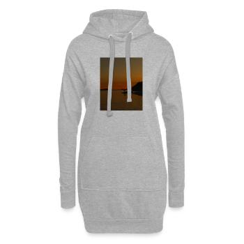 Sonnenuntergang, Silhouetten - Hoodie-Kleid - Grau meliert - Vorne
