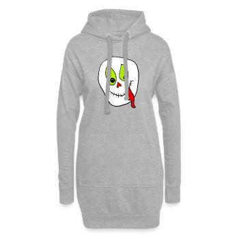 Neon crâne sourire Halloween - Sweat-shirt à capuche long Femme - gris chiné - Devant