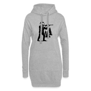 Cadeau de chasse Noël Chasse Noël - Sweat-shirt à capuche long Femme - gris chiné - Devant
