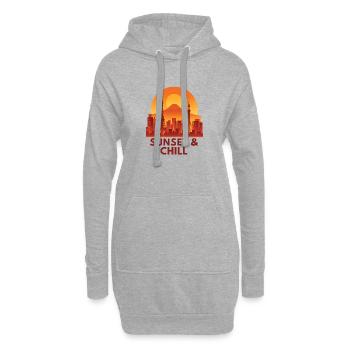 Sonnenuntergang Stadtruhe - Hoodie-Kleid - Grau meliert - Vorne