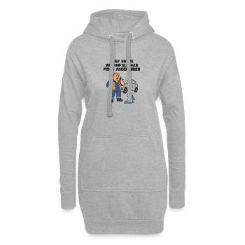 Chef Wildunfall mit Fisch - Hoodie-Kleid - Grau meliert - Vorne
