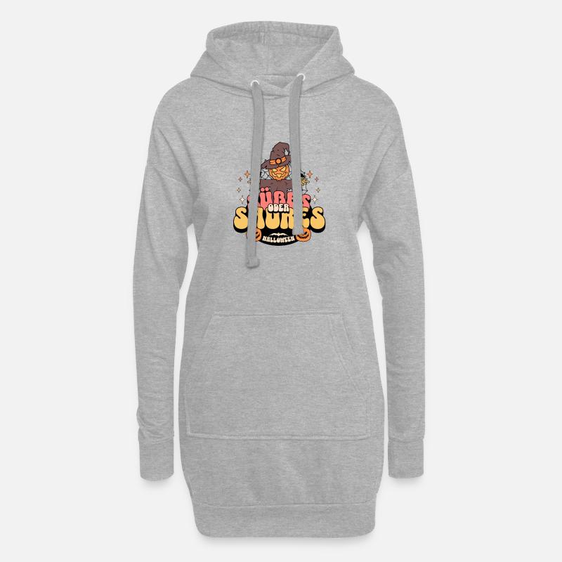 Süßes oder Saures - Hoodie-Kleid - Grau meliert