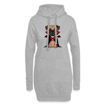 Mignon Carlin Vampire Halloween Dessin animé Drôle - Sweat-shirt à capuche long Femme - gris chiné - Devant