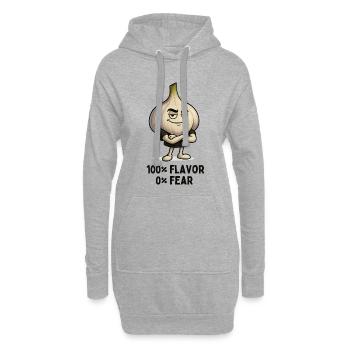 Knoblauch Attitüde: 100% Geschmack Karikatur  - Hoodie-Kleid - Grau meliert - Vorne