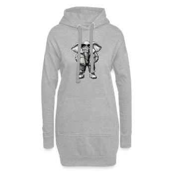 Elefant Cool Winter - Hoodie-Kleid - Grau meliert - Vorne