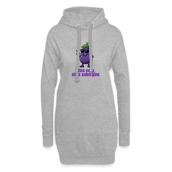 Aubergine - Alles easy - Hoodie-Kleid - Grau meliert - Vorne
